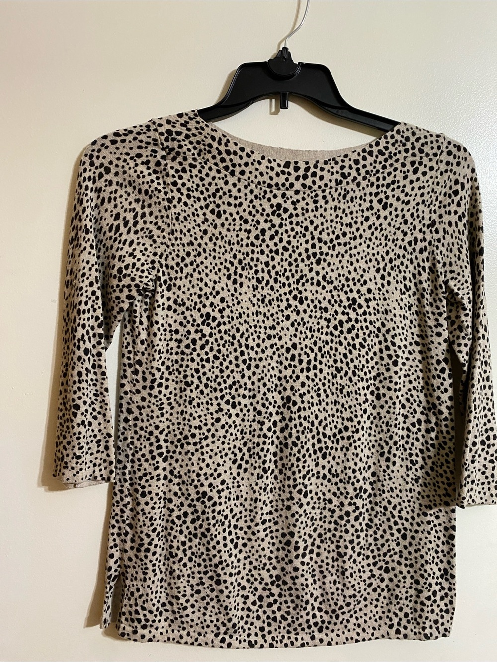 J. Jill Women's Beige Leopard Print 3/4”Sleeve Top XS